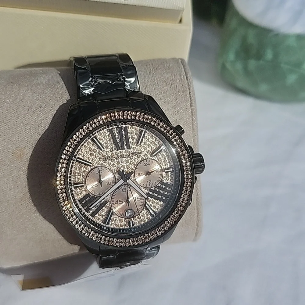 NWT BLACK n ROSE GOLD 42mm MICHAEL KORS WATCH - Picture 4 of 5